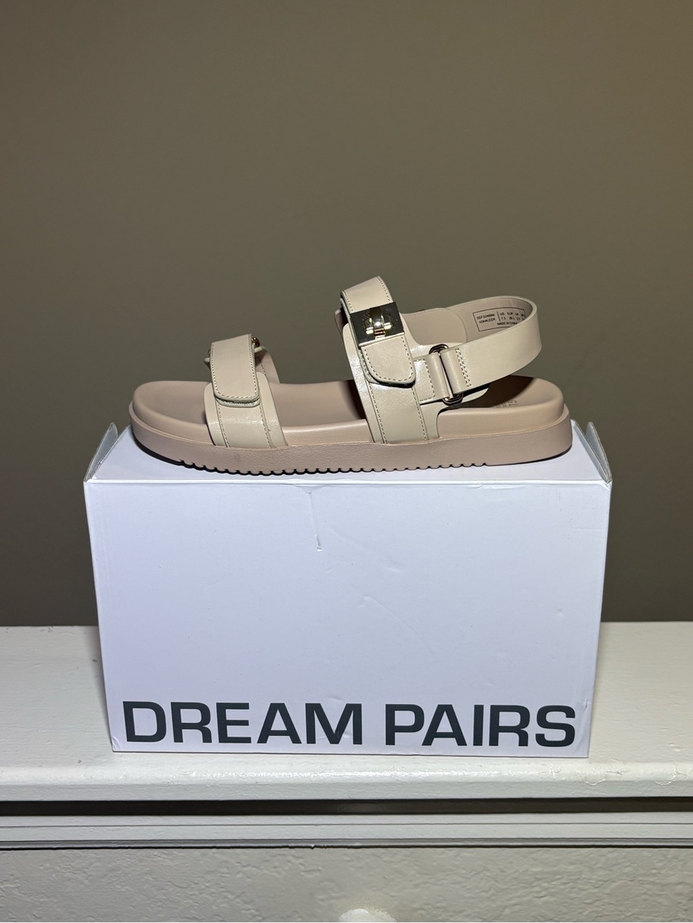 Dream Pairs Beige Women's Adjustable Strap Sandals